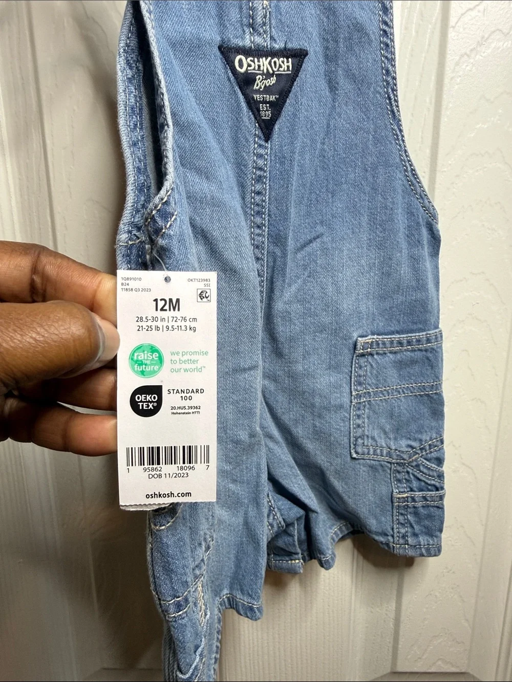 Baby denim overall Osh kosh